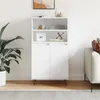 Image de vidaXL Buffet haut Blanc 60x36x110 cm Bois d'ingénierie 831484