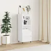 Image de vidaXL Buffet Haut, Armoire avec 3 Compartiments et 2 Tiroirs, Meuble de Rangement avec Pieds Salle de Séjour, Industriel, Blanc Bois d'Ingénierie