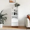 Image de vidaXL Buffet haut Blanc 40x36x110 cm Bois d'ingénierie 831508