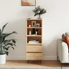 Image de vidaXL Buffet Haut, Armoire avec 3 Compartiments et 2 Tiroirs, Meuble de Rangement avec Pieds Salle de Séjour, Industriel, Chêne Sonoma Bois d'Ingénierie 831511