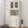 Image de Buffet haut VIGO blanc 80x40x176 cm bois massif de pin