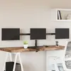 Image de vidaXL Monitorstandaard drieubbel VESA 75/100 mm staal zwart358003
