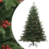 Image de vidaXL Sapin de Noël Artificiel avec Pommes de Pin et Baies, Arbre de Noël avec Support, Décoration de Fête Vacance Maison Intérieur, 210 cm