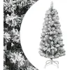 Image de vidaXL Sapin de Noël Artificiel à Charnières avec Neige Floquée, Arbre de Noël avec Support, Décoration de Fête Vacance Maison Intérieur, 150 cm
