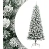 Image de vidaXL Sapin de Noël artificiel à charnières avec neige floquée 180 cm 358381