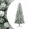 Image de vidaXL Sapin de Noël Artificiel à Charnières avec Neige Floquée, Arbre de Noël avec Support, Décoration de Fête Vacance Maison Intérieur, 240 cm
