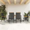 Image de vidaXL Ensemble à dîner de jardin 7 pcs noir et marron aluminium 3200602