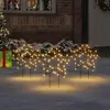 Image de vidaXL Décoration Lumineuse Étoile de Noël avec Piquets 50 LED 3 pcs, Lumières d'Étoile de Noël, Ornements de Noël Fête Maison Jardin, Moderne, 29 cm