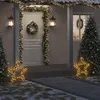 Image de vidaXL Décoration Lumineuse Étoile de Noël avec Piquets 80 LED, Lumière d'Étoile de Noël, Ornement de Noël Fête Maison Jardin, Moderne, 60 cm