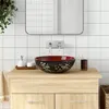 Image de vidaXL Opzetwasbak rond Î¦41x14 cm keramiek zwart en rood155051