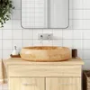 Image de vidaXL Vasque à Poser, Évier de Salle de Bain avec Trou de Vidange, Lavabo avec Motifs Toilette Salle d'Eau, Marron Ovale 155079