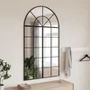 Image de vidaXL Miroir mural noir 80x140 cm arche fer 3200609
