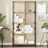 Image de vidaXL Bibliothèque, Étagère à Livres avec 8 Compartiments, Meuble de Rangement Bureau Intérieur, Industriel, Chêne Sonoma Bois d'Ingénierie