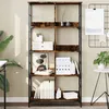 Image de vidaXL Boekenrek 78,5x33x153 cm bewerkt hout gerookt eikenkleurig835256