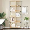 Image de vidaXL Bibliothèque, Étagère à Livres avec 10 Compartiments, Meuble de Rangement Bureau Intérieur, Industriel, Chêne Sonoma Bois d'Ingénierie