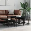 Image de vidaXL Tables basses gigognes 5 pcs noir bois d'ingénierie 835334