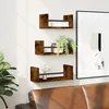 Image de vidaXL Ensemble d'Étagères Murales et Barres 3 pcs, Tablettes Suspendues avec Rangement, Ensemble de Meubles Flottants Salon, Moderne, Chêne Fumé