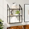 Image de vidaXL Étagère Murale 3 Niveaux, Bibliothèque Suspendue, Armoire à Livres Flottante, Meuble de Rangement Salon Bureau Maison Intérieur, Moderne, Chêne Sonoma