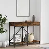 Image de Table console chêne fumé 100x39x78,5 cm bois d ingénierie