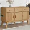 Image de vidaXL Buffet, Meuble de Rangement avec Pieds, Armoire de Rangement, Organisateur Intérieur Salon, Moderne, Marron Bois Massif de Pin 358603