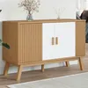 Image de vidaXL Buffet, Meuble de Rangement avec Pieds, Armoire de Rangement, Organisateur Intérieur Salon, Moderne, Blanc et Marron 358611