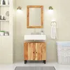 Image de vidaXL Ensemble de meubles de salle de bain 2 pcs bois massif d'acacia, miroir de coiffage, armoire de toilette, armoire de lavabo