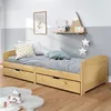 Image de vidaXL Lit de jour avec 2 tiroirs IRUN 90x200 cm bois de pin massif, canapé-lit, canapé lit de jour, cadre de lit de jour, lit d'appoint, lit de nuit