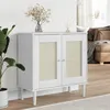 Image de vidaXL Buffet SENJA aspect rotin blanc 80x35x80 cm bois massif de pin358032