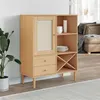 Image de vidaXL Buffet SENJA aspect rotin marron 90x40x112cm bois massif de pin 358052