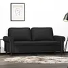 Image de vidaXL Canapé à 2 places Noir 140 cm Similicuir