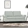 Image de vidaXL Canapé à 2 places Gris clair 120 cm Velours