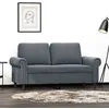 Image de vidaXL Canapé à 2 places Gris foncé 120 cm Velours
