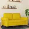 Image de vidaXL Canapé à 2 places Jaune 120 cm Velours