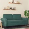 Image de vidaXL Canapé à 2 places Vert foncé 140 cm Velours