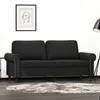 Image de vidaXL Canapé à 2 places Noir 140 cm Velours