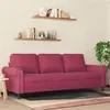 Image de vidaXL Canapé à 3 places Rouge bordeaux 180 cm Velours