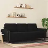 Image de vidaXL Canapé à 3 places Noir 180 cm Velours