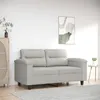 Image de vidaXL Canapé à 2 places Gris clair 120 cm Tissu microfibre