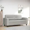Image de vidaXL Canapé à 2 places Gris clair 140 cm Tissu microfibre