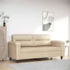 Image de vidaXL Canapé à 2 places Crème 140 cm Tissu microfibre