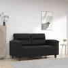 Image de vidaXL Canapé à 2 places Noir 120 cm Similicuir