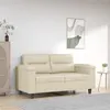 Image de vidaXL Canapé à 2 places Crème 120 cm Similicuir