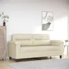 Image de vidaXL Canapé à 2 places Crème 140 cm Similicuir