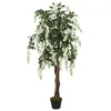 Image de vidaXL Kunstboom wisteria 560 bladeren 80 cm groen en wit359006