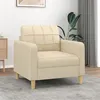 Image de vidaXL Fauteuil Crème 60 cm Tissu