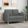 Image de vidaXL Canapé à 2 places Gris foncé 120 cm Tissu