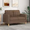 Image de vidaXL Canapé à 2 places Marron 120 cm Tissu
