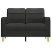 Image de vidaXL Canapé à 2 places Noir 120 cm Tissu