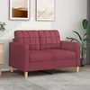 Image de vidaXL Canapé à 2 places Rouge bordeaux 120 cm Tissu
