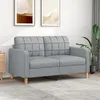 Image de vidaXL Canapé à 2 places Gris clair 140 cm Tissu